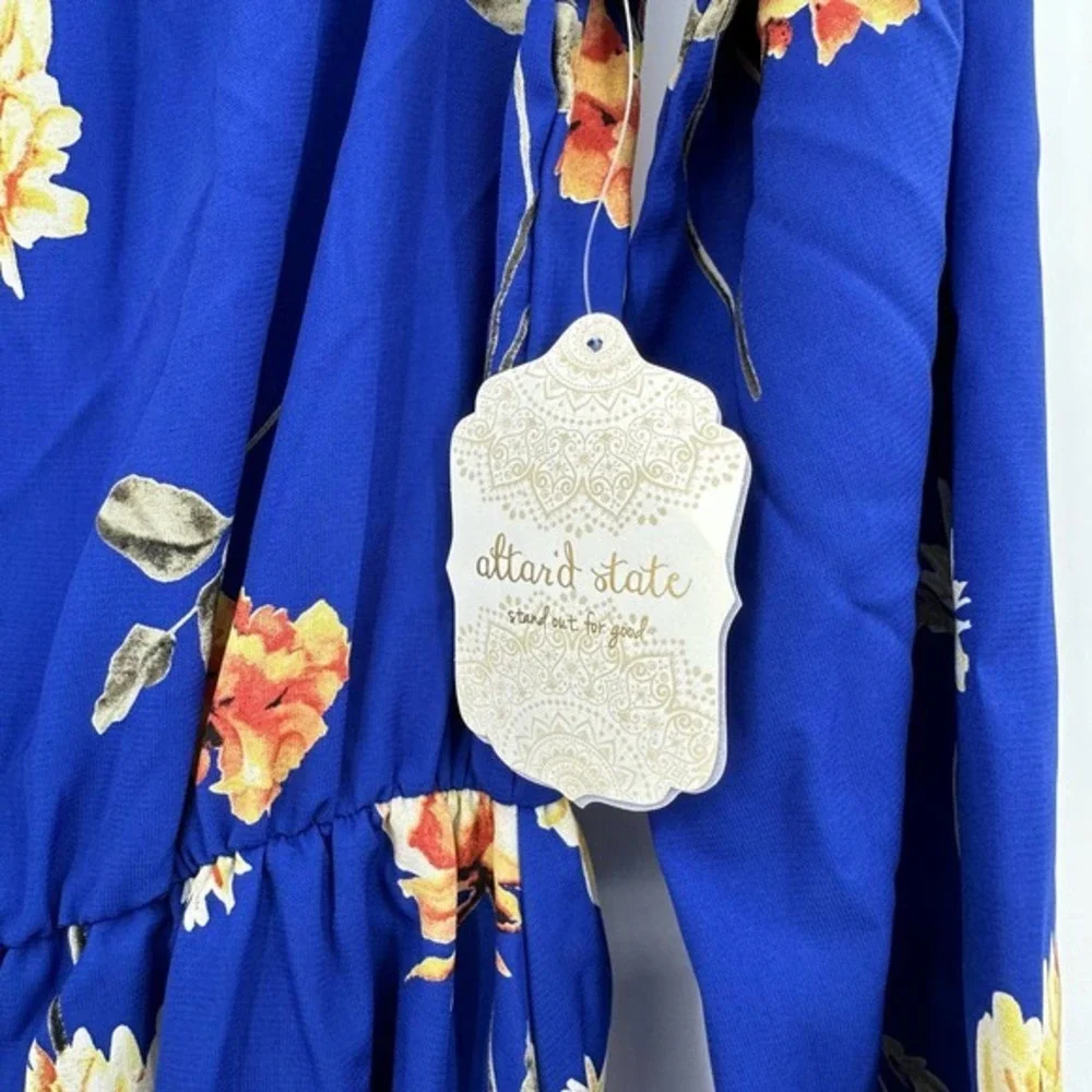 NWT Altar'd State size medium blue floral dress - Picture 6 of 10